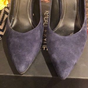 Navy blue suede shoes